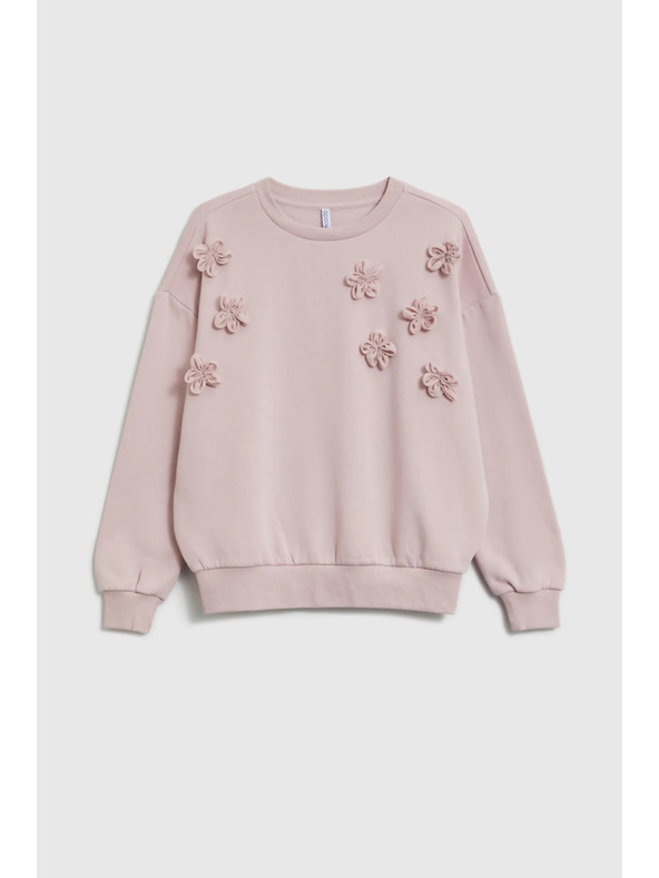 Moodo Rózsaszín virágos pulóver Moodo