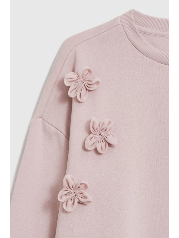Moodo Rózsaszín virágos pulóver Moodo