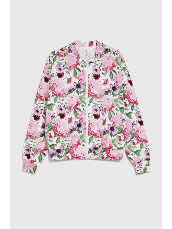 Moodo Rózsaszín virágmintás gombos felső Moodo