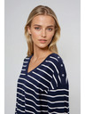 Moodo Sötétkék csíkos pulóver Moodo