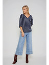 Moodo Sötétkék csíkos pulóver Moodo