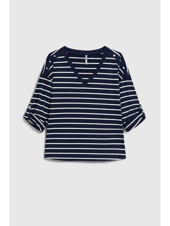 Moodo Sötétkék csíkos pulóver Moodo