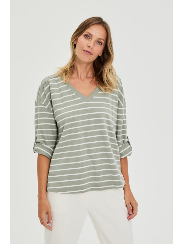 Moodo Olíva csíkos felső Moodo