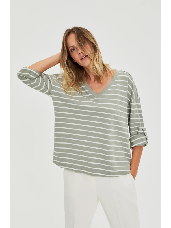 Moodo Olíva csíkos felső Moodo