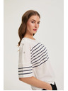 Moodo Fehér csíkos pulóver Moodo