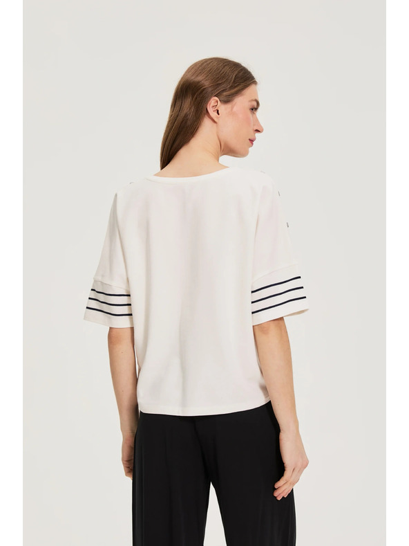 Moodo Fehér csíkos pulóver Moodo