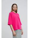 Moodo Fukszia rövid és széles ujjú pulóver Moodo