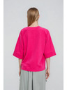 Moodo Fukszia rövid és széles ujjú pulóver Moodo