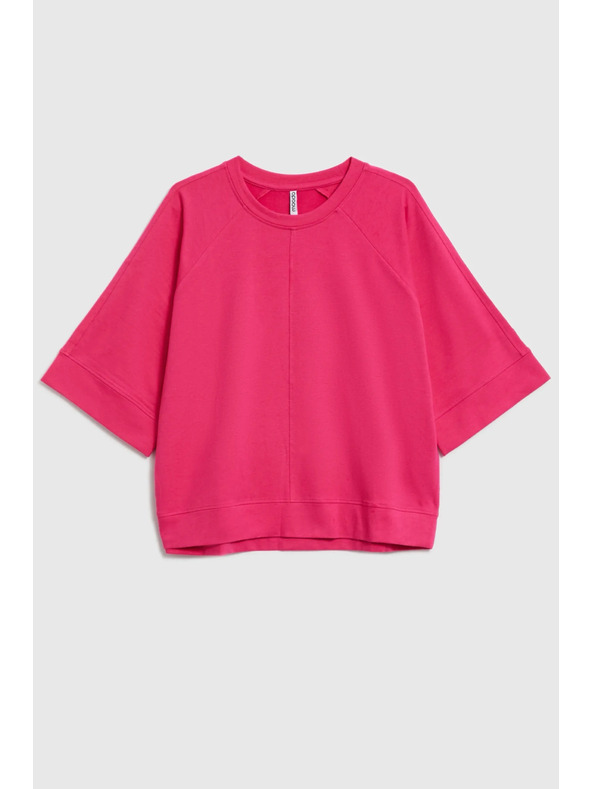 Moodo Fukszia rövid és széles ujjú pulóver Moodo