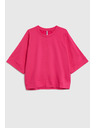 Moodo Fukszia rövid és széles ujjú pulóver Moodo
