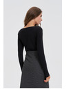 Moodo Fekete szűkített hosszú ujjú felső Moodo