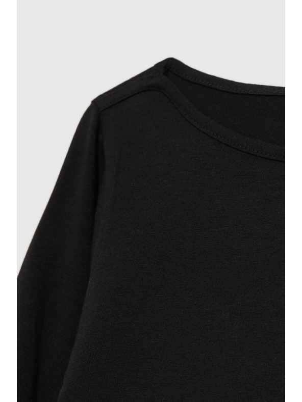 Moodo Fekete szűkített hosszú ujjú felső Moodo