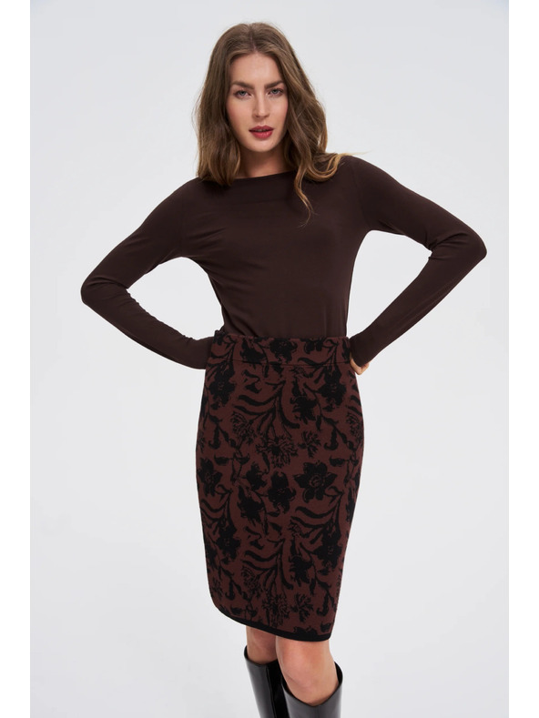 Moodo Barna szűkített hosszú ujjú felső Moodo