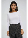 Moodo Fehér szűkített hosszú ujjú felső Moodo