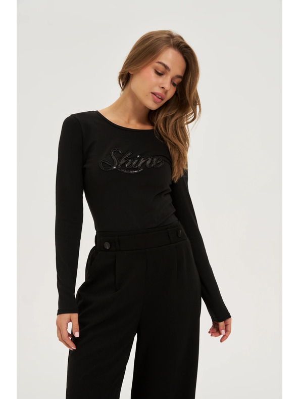 Moodo Flitteres fekete blúz Moodo