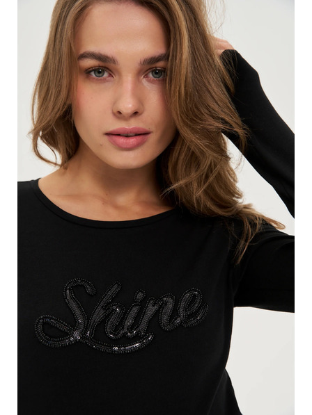 Moodo Flitteres fekete blúz Moodo