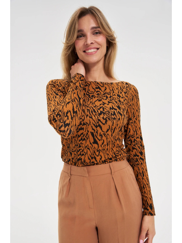 Moodo Mintás barna top Moodo