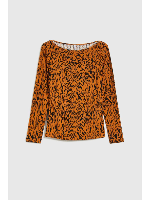 Moodo Mintás barna top Moodo