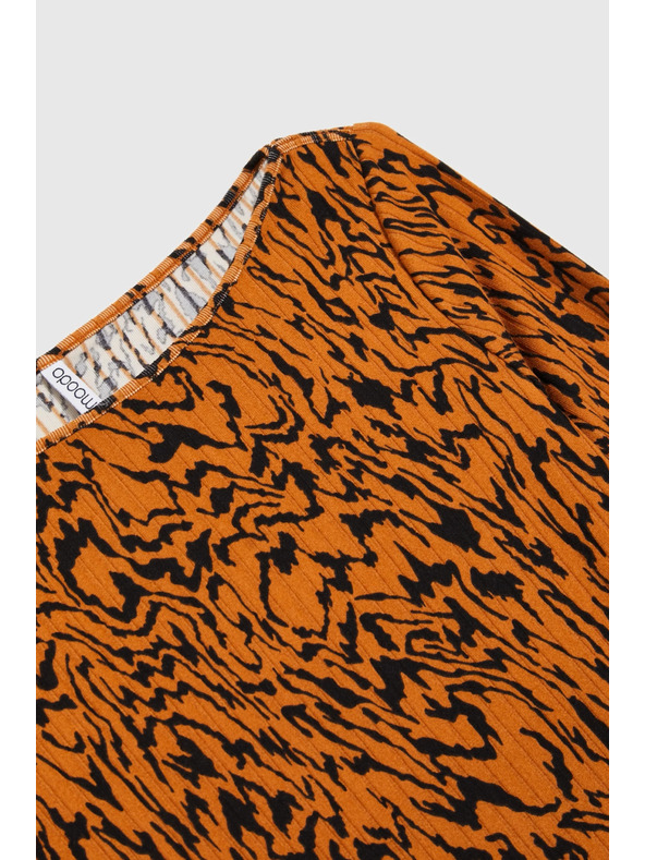 Moodo Mintás barna top Moodo