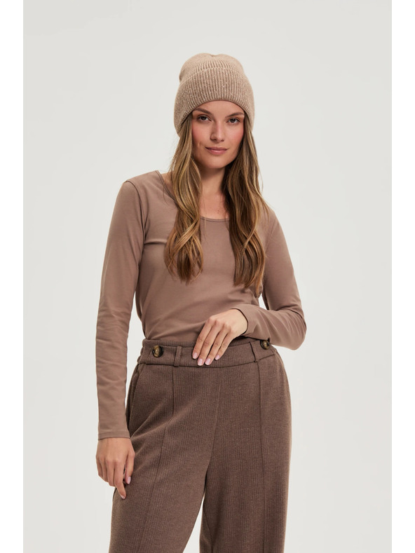 Moodo Világosbarna pamut póló Moodo