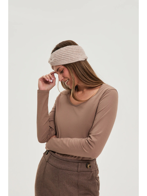 Moodo Világosbarna pamut póló Moodo