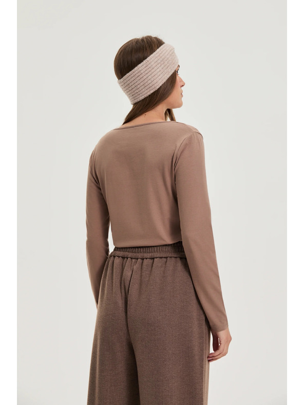 Moodo Világosbarna pamut póló Moodo