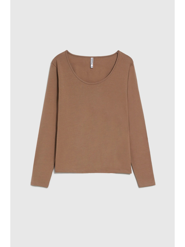 Moodo Világosbarna pamut póló Moodo