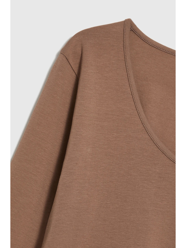 Moodo Világosbarna pamut póló Moodo