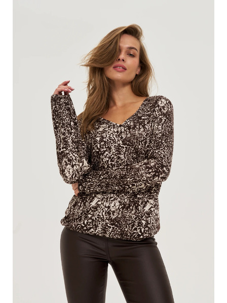 Moodo V-nyakú barna felső Moodo