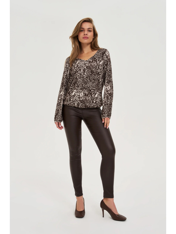 Moodo V-nyakú barna felső Moodo