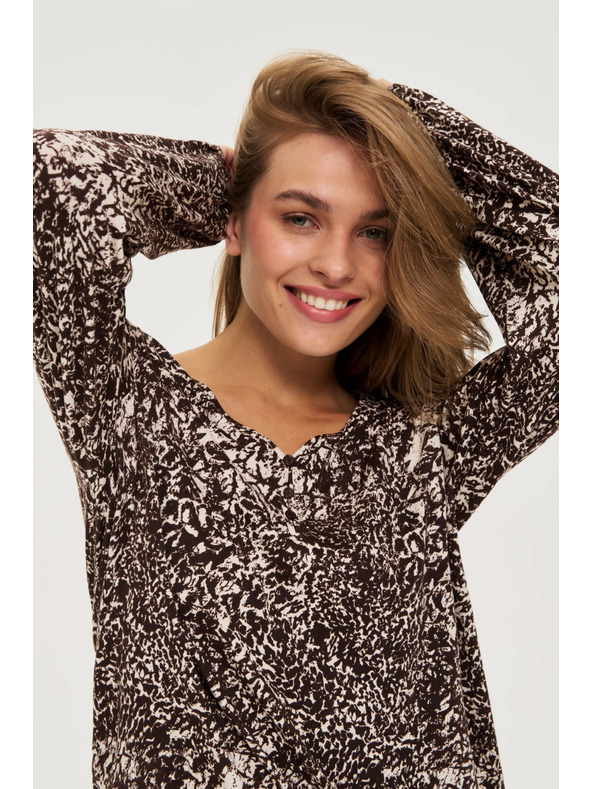 Moodo V-nyakú barna felső Moodo