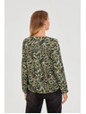 Moodo Olívzöld virágos blúz Moodo