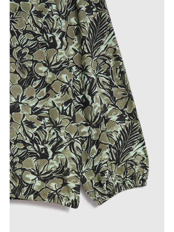 Moodo Olívzöld virágos blúz Moodo