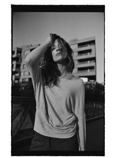 Moodo Bordázott hosszú ujjú felső szürke Moodo