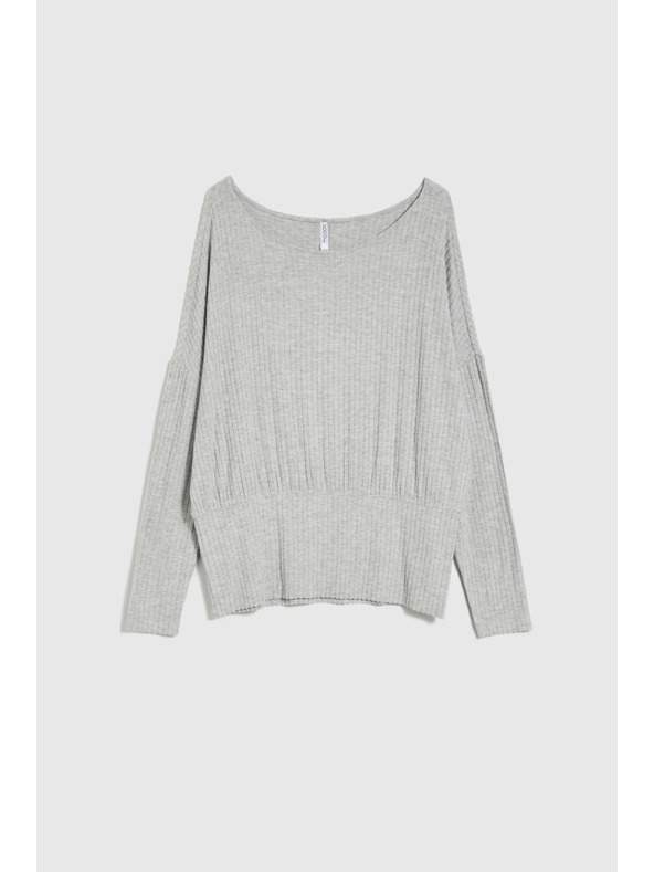 Moodo Bordázott hosszú ujjú felső szürke Moodo