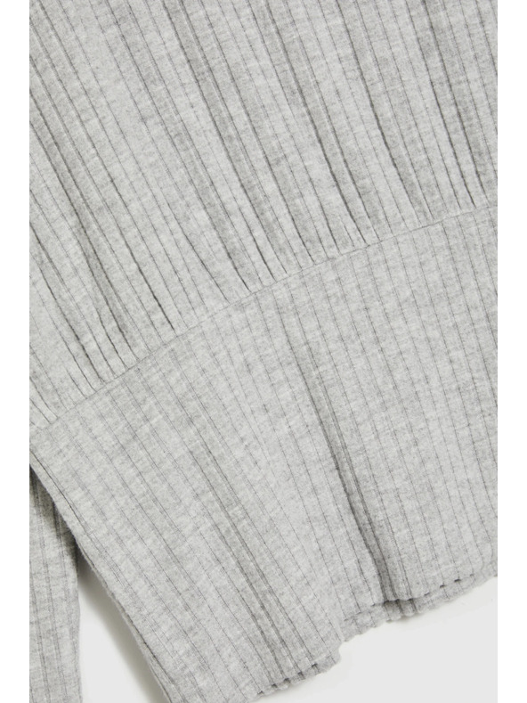 Moodo Bordázott hosszú ujjú felső szürke Moodo