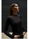 Moodo Szűkített fekete blúz Moodo