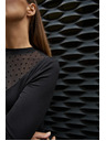 Moodo Szűkített fekete blúz Moodo