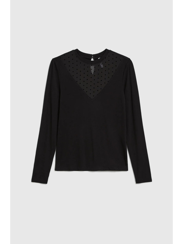 Moodo Szűkített fekete blúz Moodo