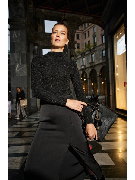 Moodo Fényes fekete top Moodo