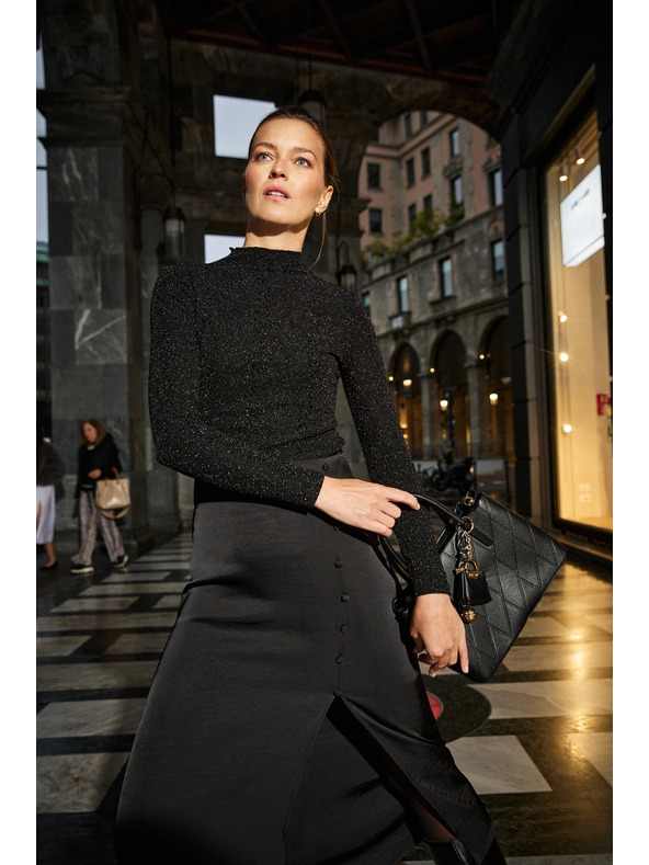 Moodo Fényes fekete top Moodo