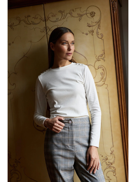 Moodo Fehér pamut hosszú ujjú blúz Moodo