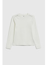 Moodo Fehér pamut hosszú ujjú blúz Moodo