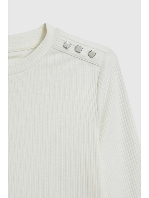 Moodo Fehér pamut hosszú ujjú blúz Moodo