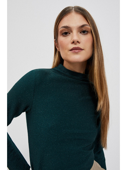 Moodo Smaragdzöld blúz metál fonallal Moodo