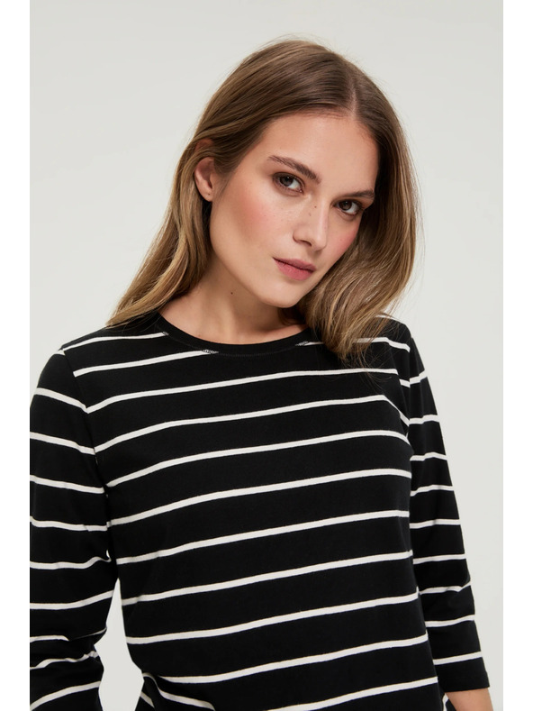 Moodo Fekete csíkos blúz Moodo