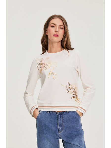 Moodo Fehér pamut blúz nyomattal Moodo