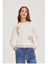Moodo Fehér pamut blúz nyomattal Moodo