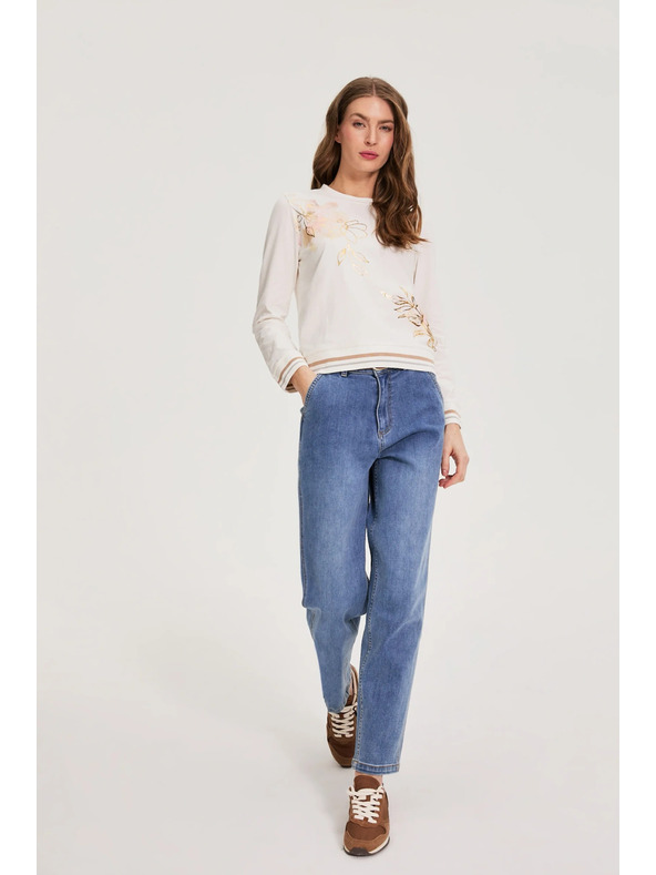 Moodo Fehér pamut blúz nyomattal Moodo