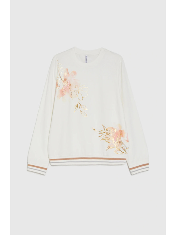 Moodo Fehér pamut blúz nyomattal Moodo